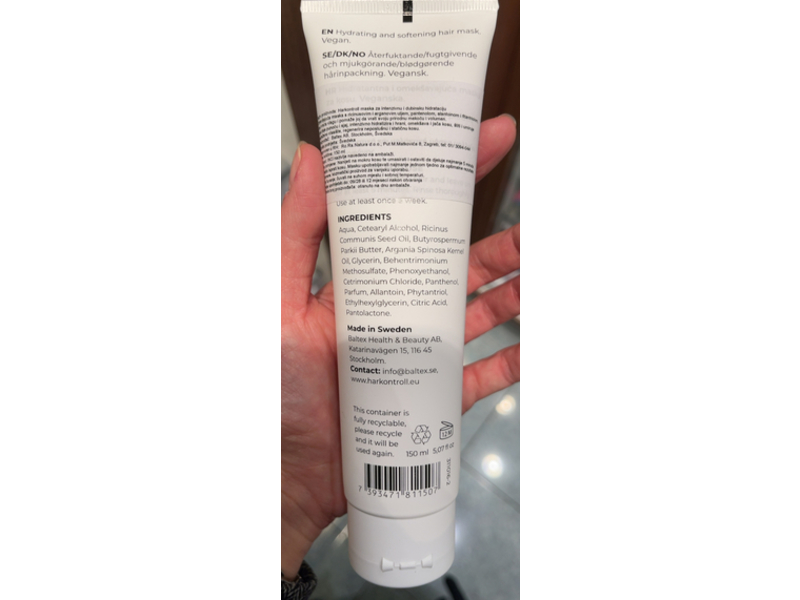 Harkontroll Deep Intense Hydrating Hair Mask, 5.07 fl oz/150 mL