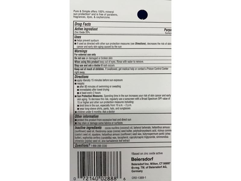 Coppertone Sunscreen Stick, Pure & Simple + Cocoa Butter, SPF 50, 0.49 oz/13.9 g