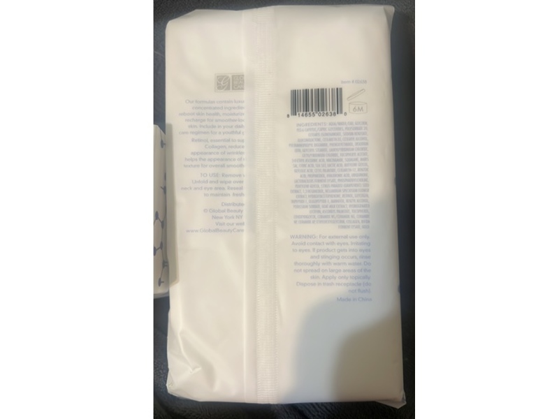 Global Beauty Care Anti-Aging Retinol Makeup Cleansing Wipes, 60 Count