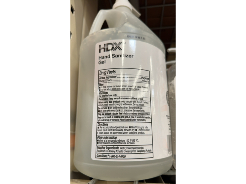 HDX Hand Sanitizer Gel, 3.78 L