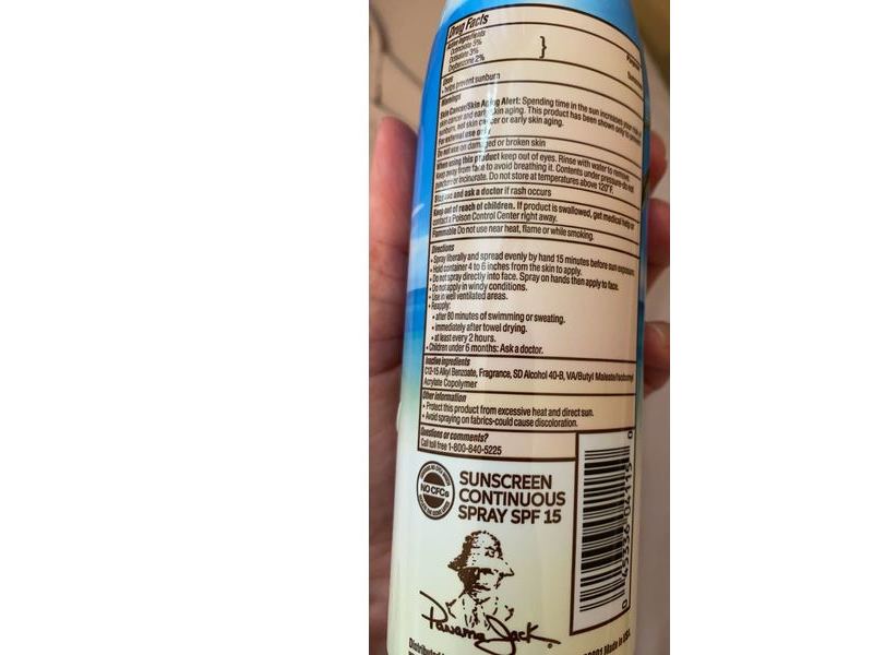 Panama Jack Sunscreen Continuous Spray, Spf 15, 5.5 oz/155 g