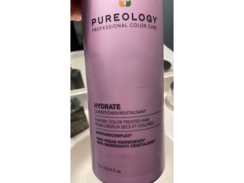 Pureology Hydrate Conditioner, Dry, Color-Treated Hair, 33.8 fl oz/1 L