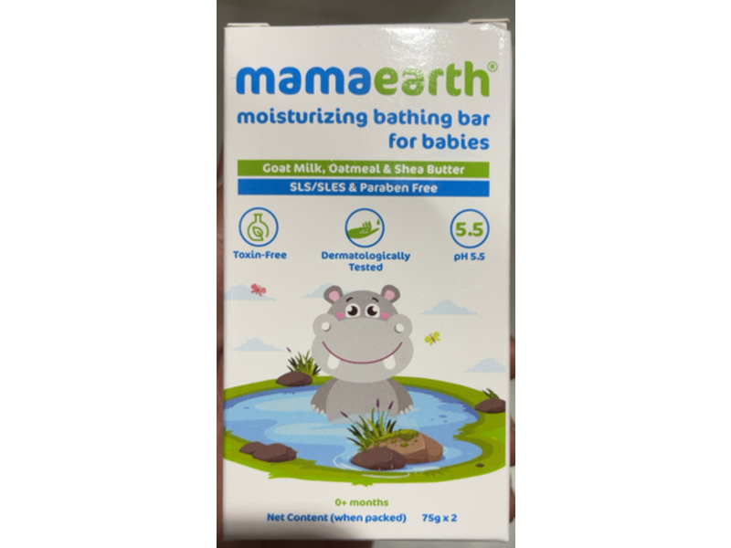Mamaearth Moisturizing Bathing Bar, Goat Milk, 75 g, 2 Count