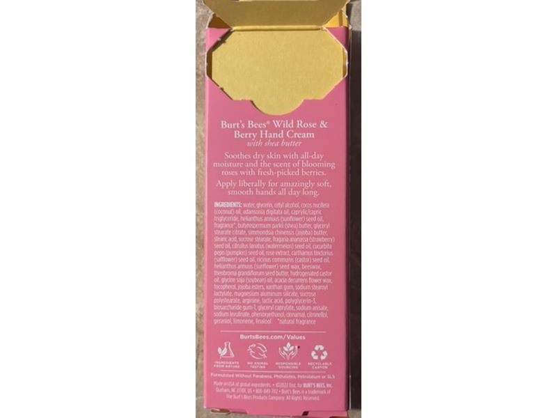 Burt's Bees Hand Cream, Wild Rose & Berry, 1 oz/28.3 g
