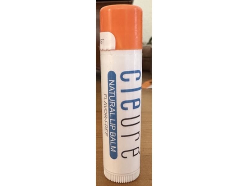 Cleure Natural Lip Balm, Flavor Free, 0.15 oz/4.25 g