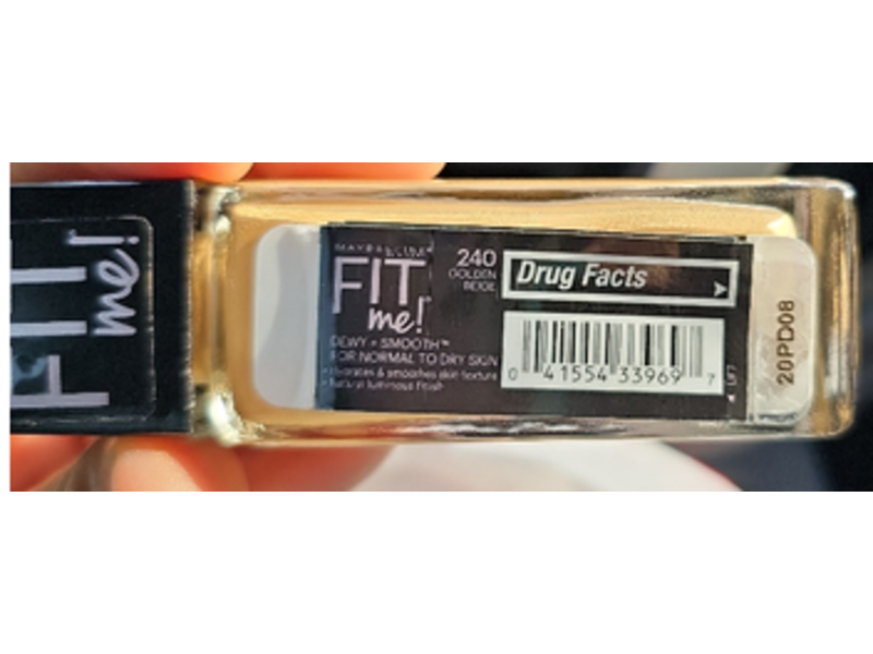 Maybelline Fit Me Dewy + Smooth Octinoxate Sunscren, 240, SPF 18, 1 fl oz/30 mL