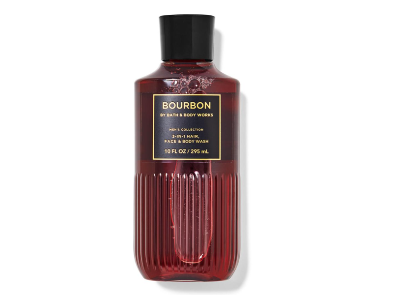 Bath & Body Works 3 In 1 Hair Face & Body Wash, Bourbon, 10 fl oz/295 mL