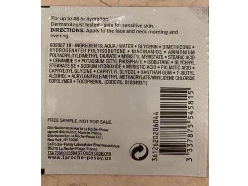 La Roche-Posay Toleriane Double Repair Moisturizer, 0.06 fl oz/2 mL