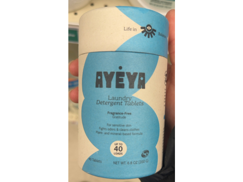 Ayeya Laundry Detergent Tablets, Gratitude, 40 Loads, 6.8 oz/200 g, 40 Count