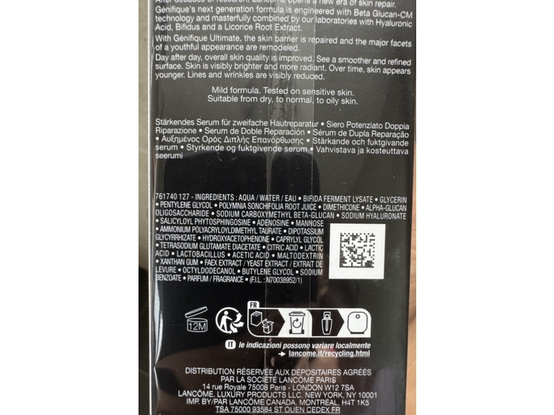 Lancome Genifique Ultimate Dual-Repair Augumented Serum, 3.3 fl oz/100 mL