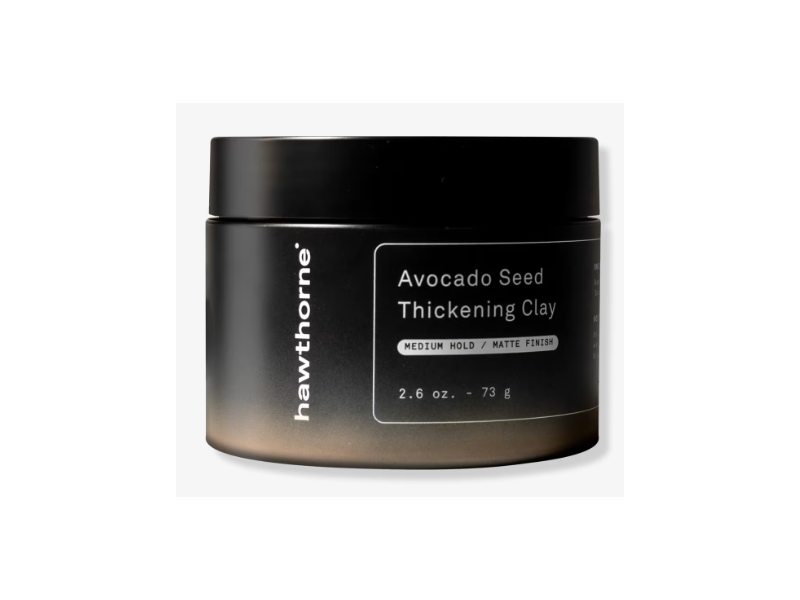 Hawthorne Avocado Seed Hair Thinkening Clay, Medium Hold/ Matte Finish, 2.6 oz/73 g