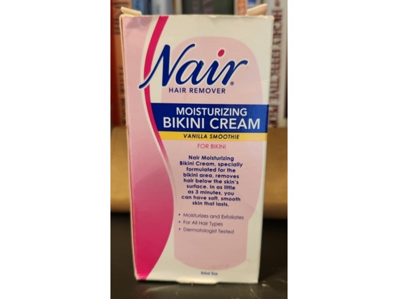 Nair Hair Remover Moisturizing Bikini Cream, Vanilla Smoothie, 2 oz/57 g