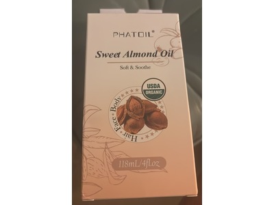 Phatoil Hair + Face + Body Sweet Almond Oil, 4 fl oz/118 mL