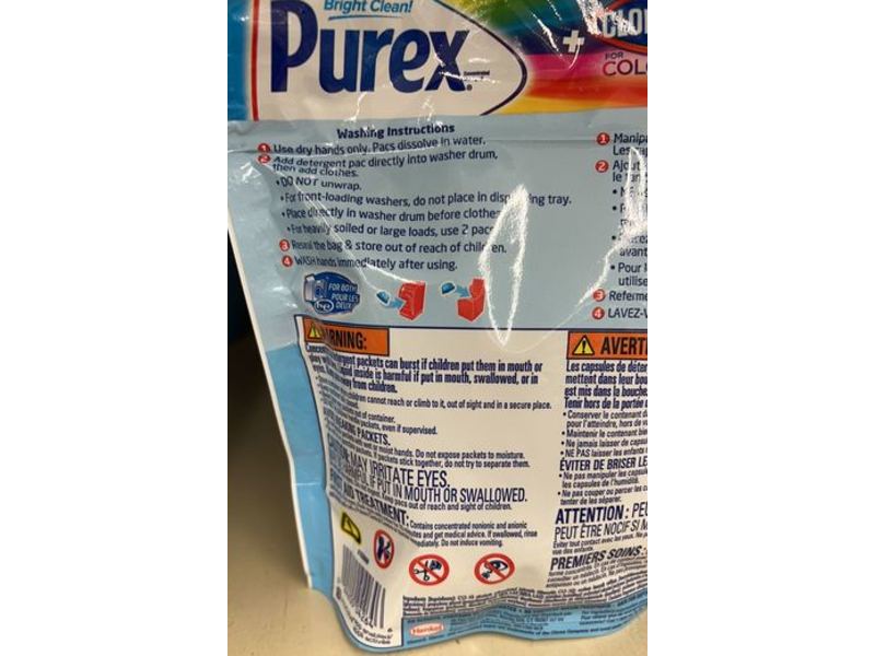 Purex 4 In 1 +Clorox2 Detergent Pacs, 15 Count