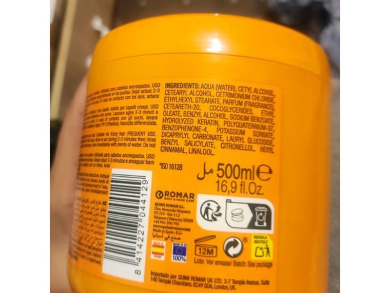 Amalfi Keratin Hair Mask, 16.9 fl oz/500 mL