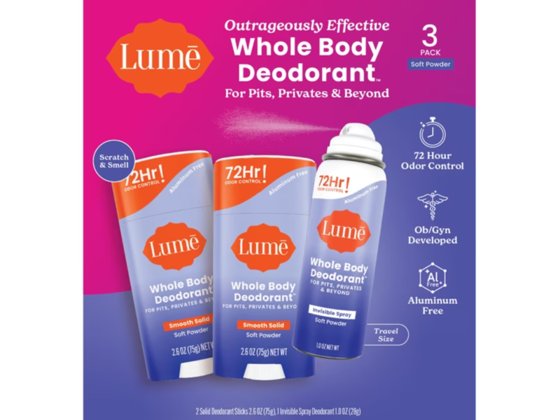 Lume Whole Body Smooth Solid & Invisible Spray Deodorant Set