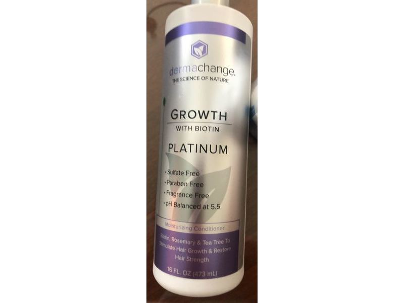 Dermachange Platinum Moisturizing Conditioner, Growth With Biotin, 16 fl oz/473 mL
