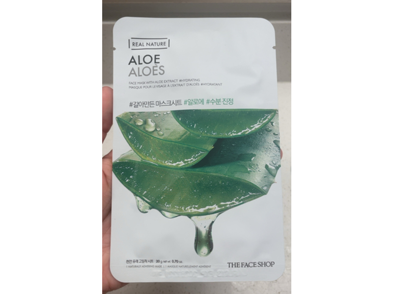 The Face Shop Real Nature Aloes Face Mask, 0.70 oz/20 g