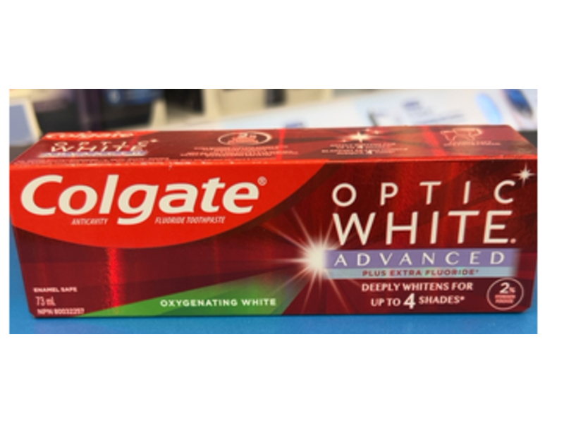Colgate Optic White Advanced Toothpaste, Oxygenating White, 73 mL