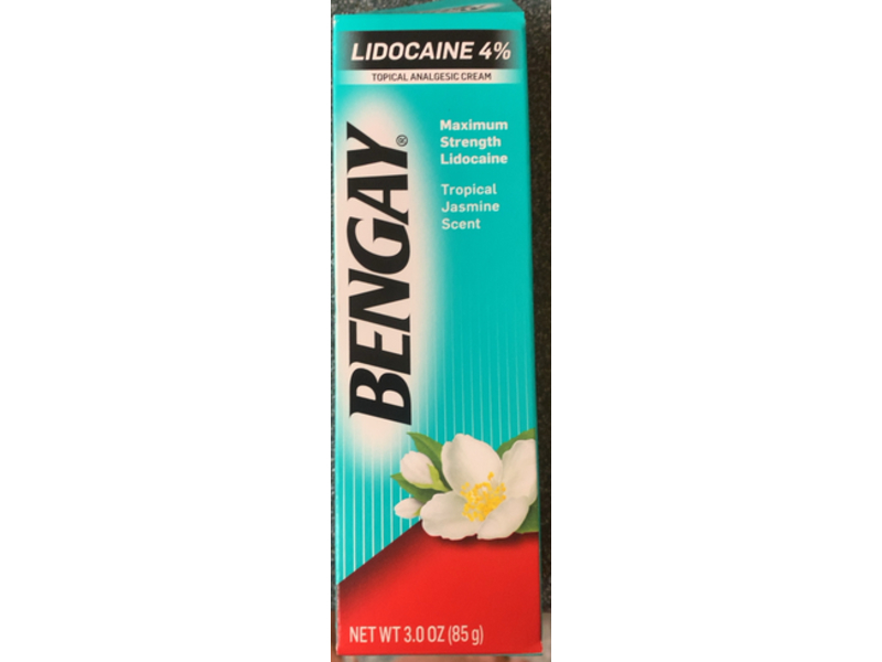 Bengay Lidocaine Topical Analgesic Cream, Tropical Jasmine, 3.0 oz/85 g