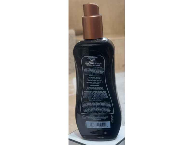 Australian Gold Dark Tanning Accelerator Spray Gel, Bronzer Biosine Complex, 8 fl oz/237 mL