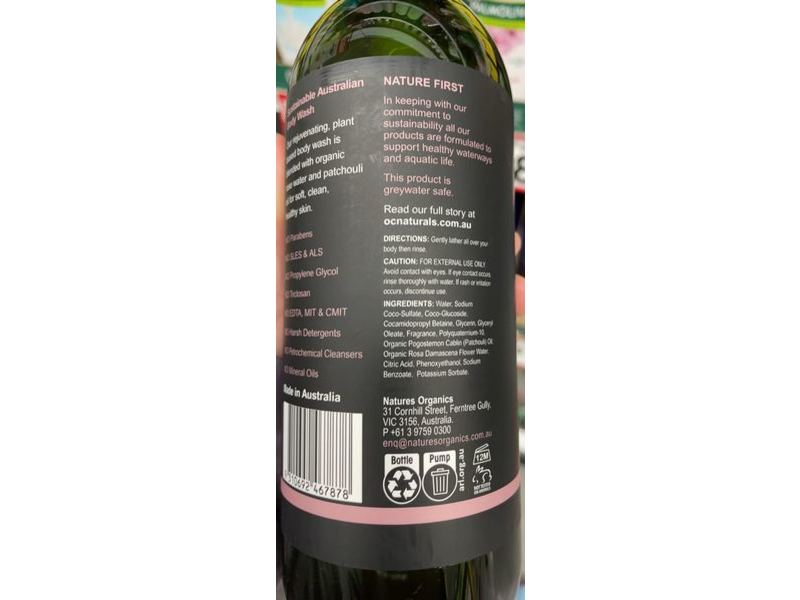 Nature Organics Oc Naturals Body Wash, Rejuvenating Rose & Patchouli, 725 mL