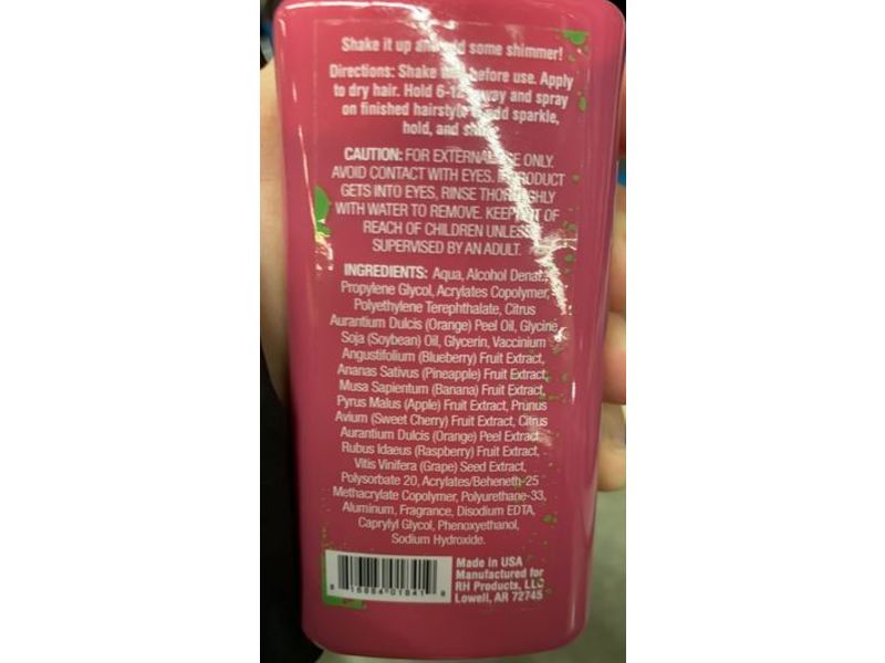 Rock The Locks Shake & Shimmer Glitter Spray, Pink, 5 fl oz/150 mL