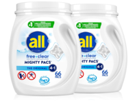 All 4 In 1 Free Clear Mighty Pacs Detergent Pacs, The Original, 66 Count, Pack Of 2 - thumbnail 1