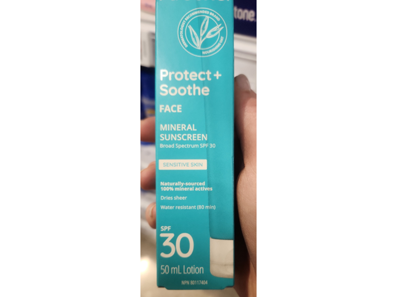 Aveeno Protect + Soothe Face Mineral Sunscreen Lotion, SPF 30, 50 mL