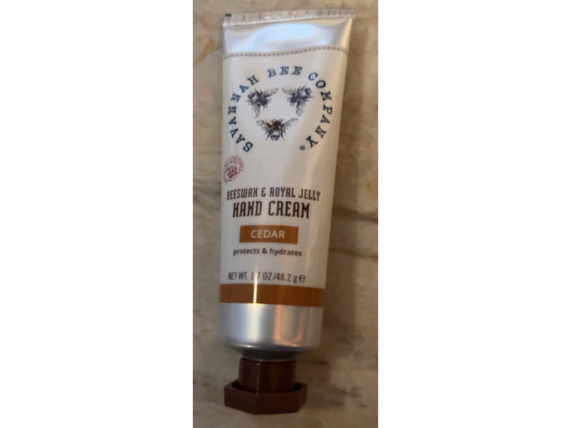 Savanna Bee Company Beeswax & Royal Jelly Hand Cream, Cedar, 1.7 oz/48.2 g