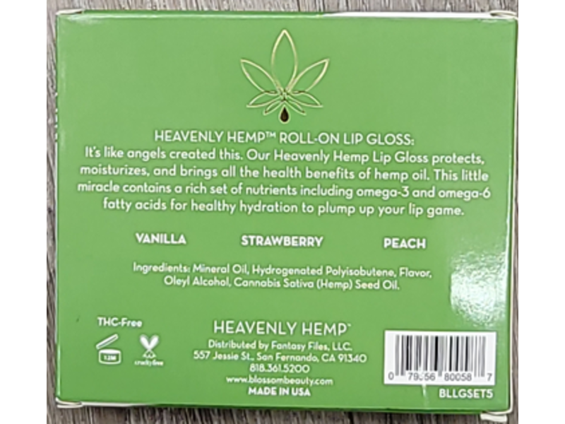 Heavenly Hemp Roll-on Lip Gloss Set, Hemp Oil