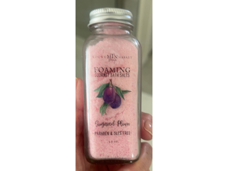 Rocky Mountain Soap Market Foaming Gourmet Bath Salts, Sugared Plum, 3.5 oz