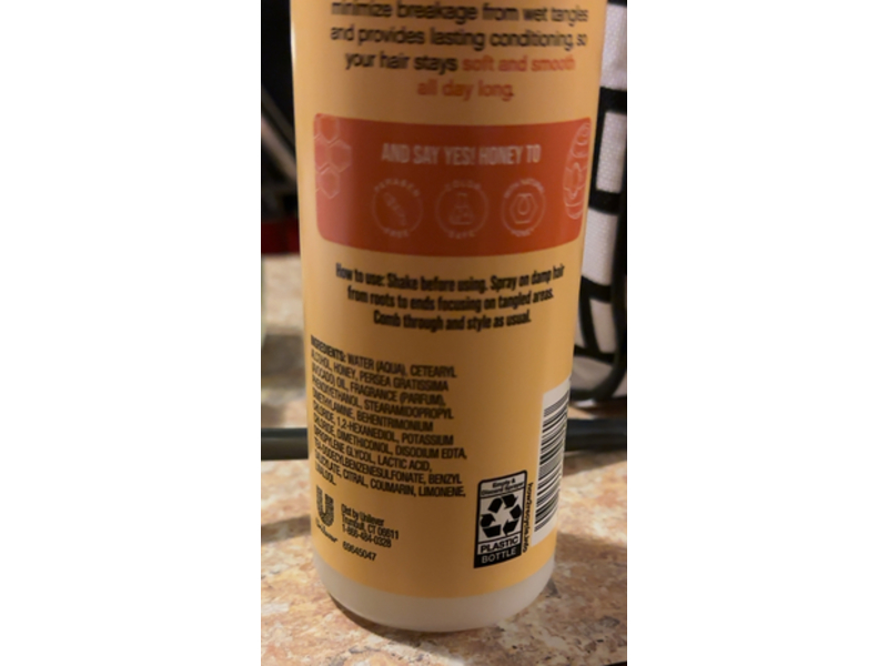 Yes Honey Detangle Conditioning Spray, Natural Honey, Avocado Oil, 10 fl oz/295 mL