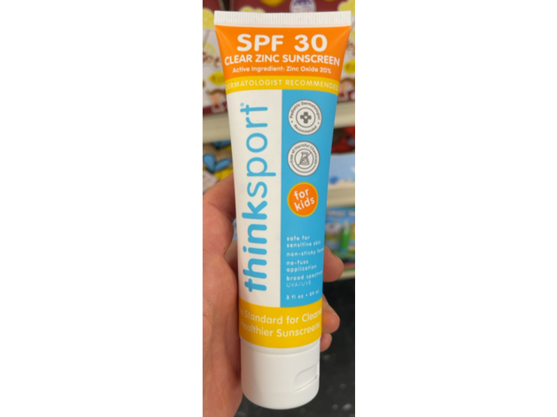 Thinksport Clear Zinc Sunscreen, SPF 30, 3 fl oz/89 mL