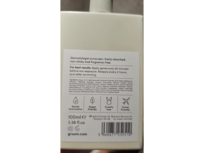 Gruum Altruist Face Sunscreen, SPF 50, 3.38 fl oz/100 mL