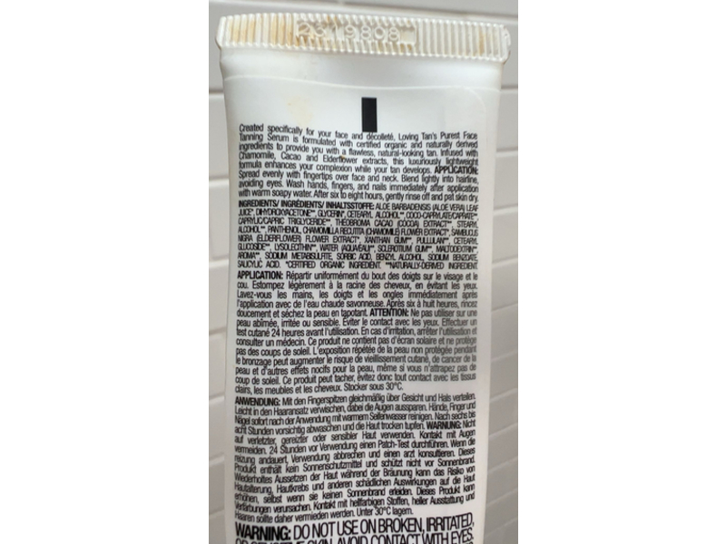 Loving Tan Purest Face Tanning Serum, Dark, 1 fl oz/30 mL