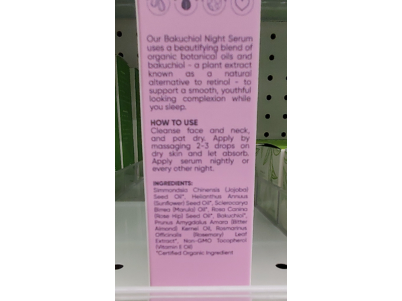 Sky Organics Youth Boost Bakuchiol Night Serum,1 fl oz/30 mL