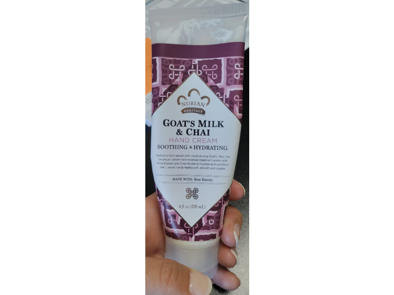 Nubian Heritage Hand Cream, Goat's Milk & Chai, 4 fl oz/118 mL