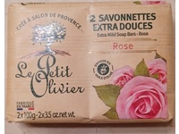 Le Petit Olivier Extra Mild Soap Bars, Rose, 3.5 oz/100 g, Pack Of 2 - Image 3