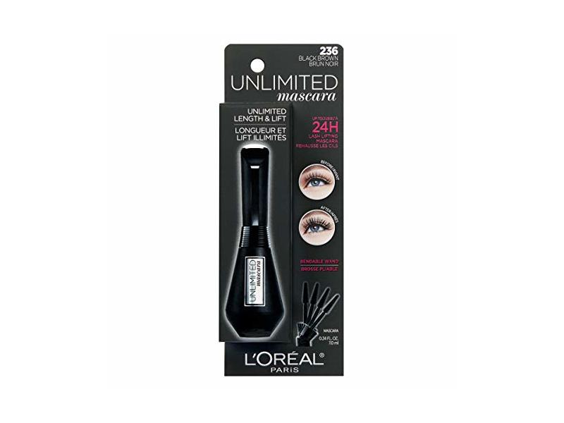 L'Oreal Paris Makeup Unlimited Lash Lifting and Lengthening Mascara, 236 Black Brown, 0.24 fl oz / 7 ml