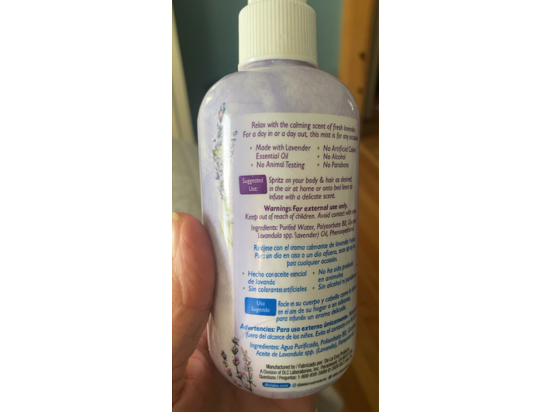 De La Cruz Body Mist, Lavender Water, 8 fl oz/236 mL