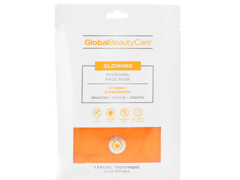 Global Beauty Care Hydrogel Face Mask, Glowing, 2 oz/60 mL