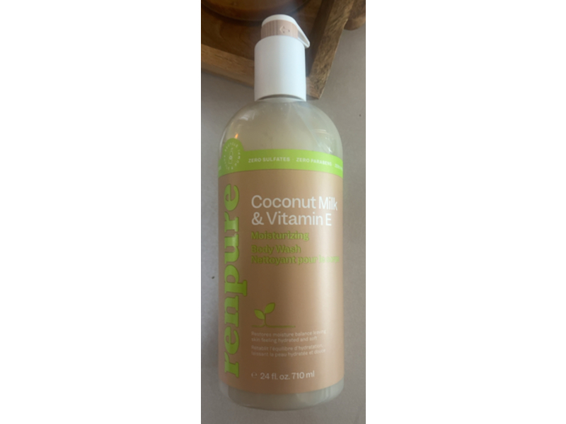 Renpure Moisturizing Body Wash, Coconut Milk & Vitamin E, 24 fl oz/710 mL
