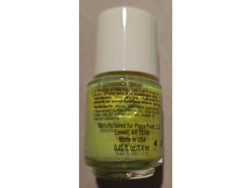Piggy Paint Natural As Mud Kids Nail Polish, Lime Time, 0.25 fl oz/7.4 mL