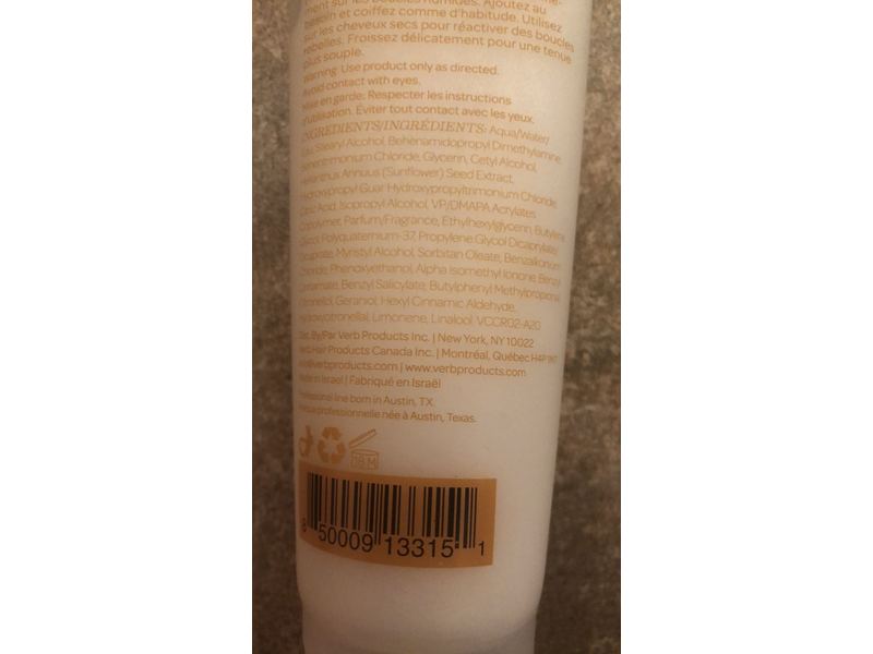 Verb Curl Cream, Shape + Definition + Defrizz + Repair, 5.3 oz/150 g