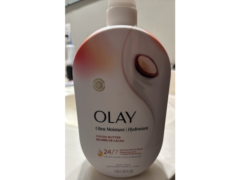 Olay Ultra Moisture Body Wash, Cocoa Butter, 35 fl oz/1.03 L