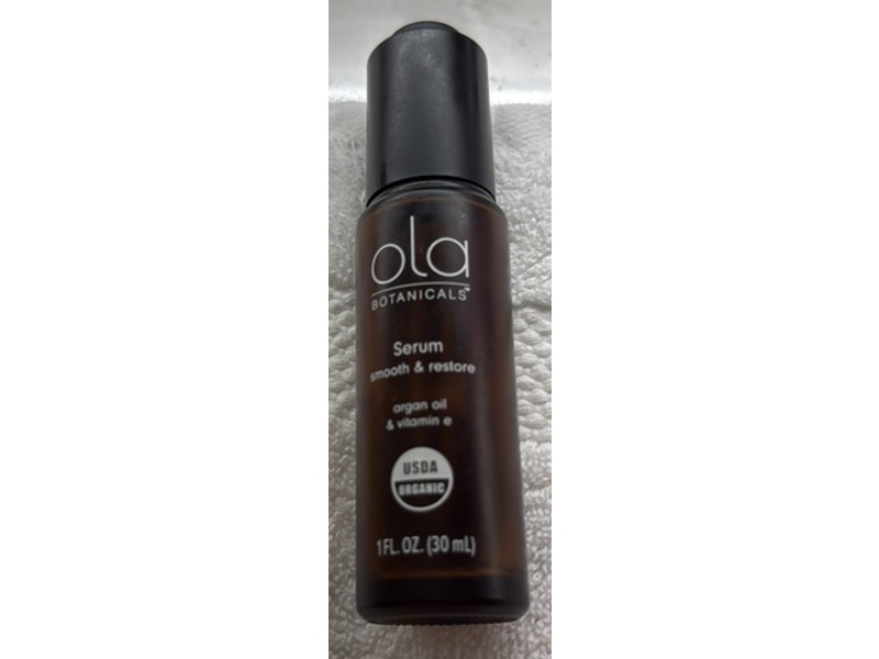 Ola Botanicals Smooth & Restore Serum, Argan Oil & Vitamin E, 1 fl oz/30 mL