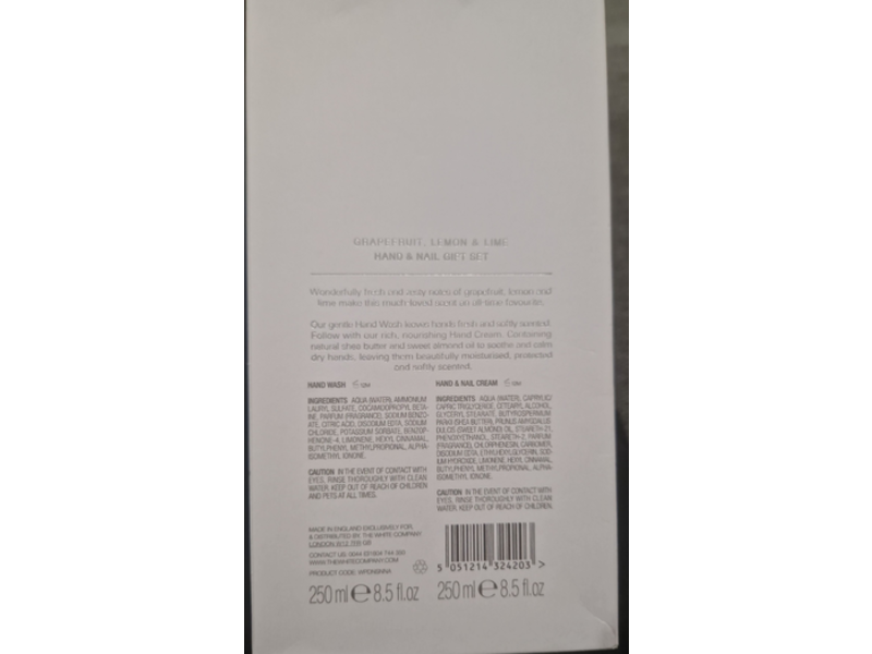 The white Company White Pompelmo Hand & Nail Gift Set, Lemon & Lime, 8.5 fl oz/250 mL