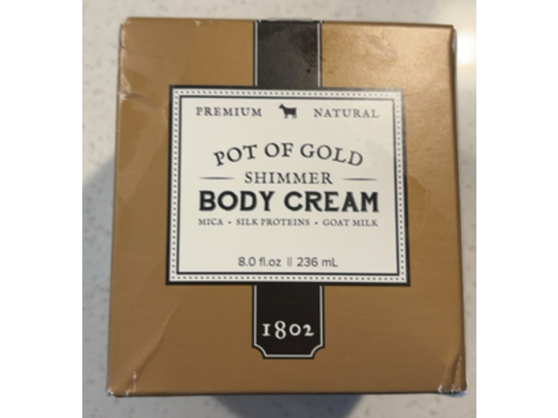 Beekman Pot Of Gold Shimmer Body Cream, Mica + Silk Proteins & Goat Milk, 8.0 fl oz/236 mL