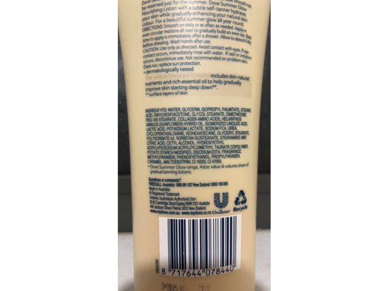 Dove Summer Glow Gradual Self Tan Body Lotion, Fair To Medium, 400 mL